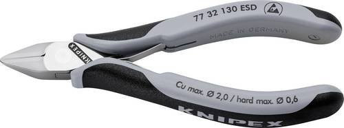 Knipex ESD Elektronik-Seitenschneider mit durchgestecktem Gelenk und Mehrkomponenten-Hüllen, Grau, Länge: 130 mm - Bild 1