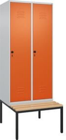 C+P Spind Classic PLUS Spind mit Sitzbank, 2 Abteile, Sicherheits-Drehriegel, 4 Garderobenhaken, B/T/H: 212,0 x 80,0 x 81,5 cm - Bild 1