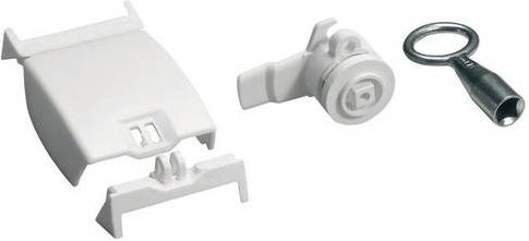Hager FZ821N Schließung mit Plombierdeckel für Schrank, Vierkant 8mm, IP44, Weiß - Bild 1