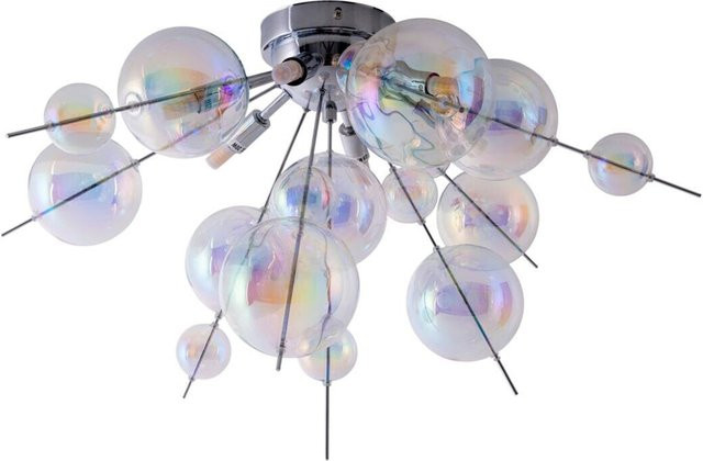 Näve Leuchten Deckenleuchte Explosion multicolor aus Metall und Glas, B/T/H: 57 x 57 x 38 cm, G9 6 Brennstellen - Bild 1