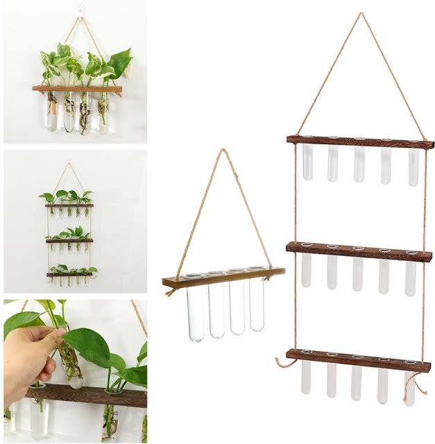 Kesoto Hydrokultur-Pflanzenvase aus Glas als Wandbehang in Transparent, rechteckiges Design für deine Dekoration - Bild 1