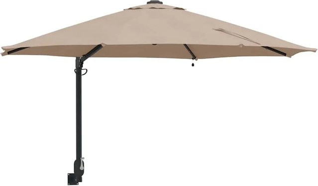 vidaXL Gartenparasol aus Polyester und Stahl in Taupe und Schwarz B/T/H: 248 x 248 x 148 cm - Bild 1