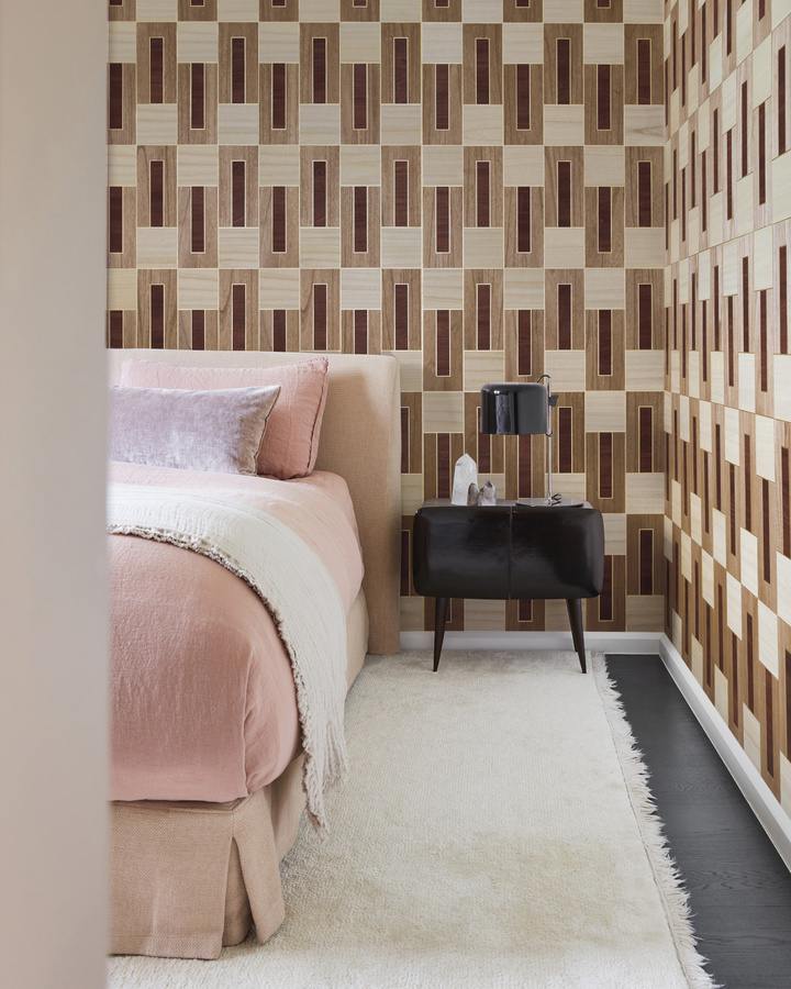 Omexco Tapete Elongata IM52 in Gold und Braun mit geometrischem Art-Deco-Muster aus Vlies - Bild 2