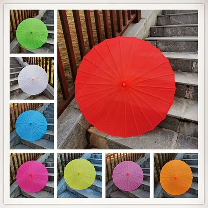Merylover Chinesischer Papier-Schirm im Antiken Stil für Cosplay und Theater, Weiß, Durchmesser: 20 cm - Bild 3