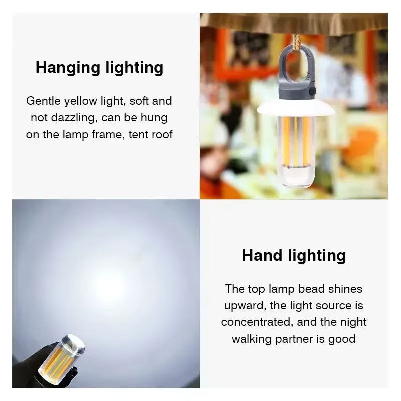 Heinast LED-Camping-Laterne, wiederaufladbare tragbare Taschenlampe und multifunktionales Arbeitslicht als hängende Zeltlampe für Angeln und Wandern - Bild 4