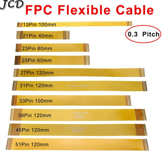 JCD FPC-Verbindungskabel für flexibles Flachkabel mit 0,3 mm Rastermaß in Gold - Bild 1