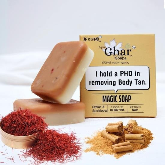 Apne Ghar Ka Seifen Sandelholz & Safran Seife, 100 g, Unisex - Bild 1