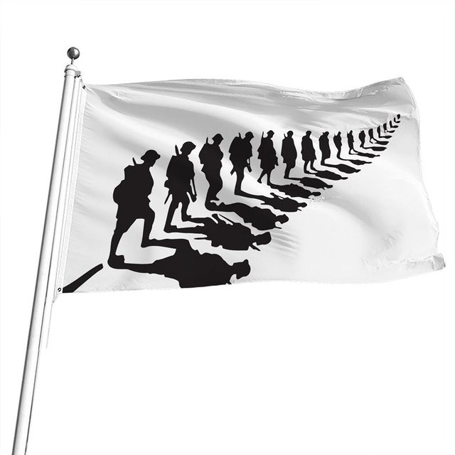 Volkstrauertag Flagge aus Polyester, einseitig bedruckte Schwerlastflagge von DIYelecs, Weiß, 90 x 90 cm - Bild 1