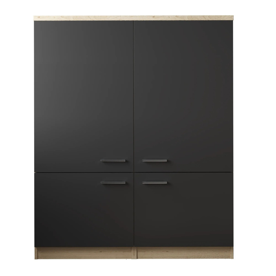 Respekta Küchenmöbel-Set Merle in Schwarz mit Soft-Close-Türen, Breite: 120 cm, Höhe: 145 cm, Tiefe: 60 cm - Bild 2