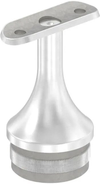 FeNau Pfostenstütze mit Halteplatte für Rundrohr Ø 42,4 mm und Stopfen für 48,3 x 2,0 mm aus Edelstahl in Silber - Bild 1