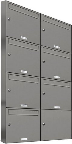 AL Briefkasten-System für 7 Parteien zur Aufputzmontage, grau, B/H/T: 153,45 x 136,8 x 11,6 cm - Bild 1