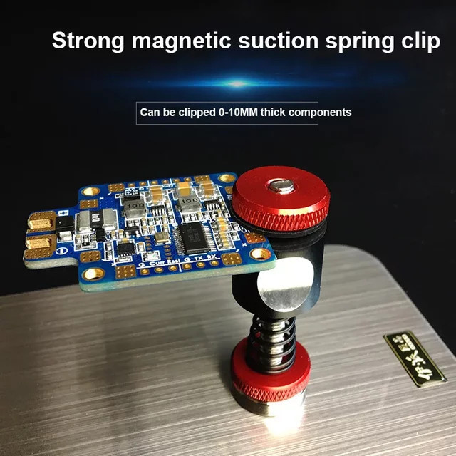 TOOKKS Magnetische Federklemme für Leiterplatten in Rot als Fixiergerät für Lötarbeiten und Elektronikreparaturen - Bild 1