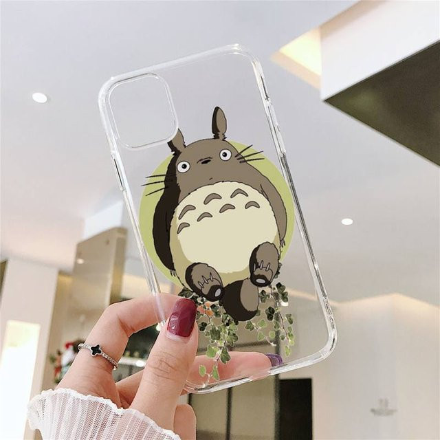 Transparente Handyhülle mit Ghibli Totoro und Sprite Away Motiv für iPhone Modelle - Bild 1