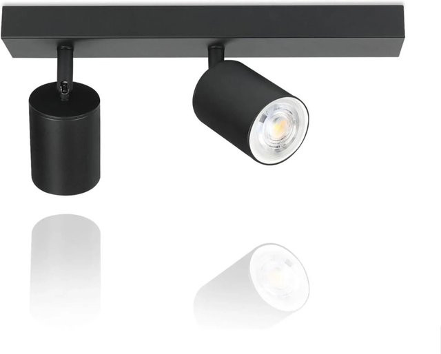 ZMH Deckenleuchte 2-flammig Industrial Design in Schwarz, schwenkbar mit GU10 Leuchtmitteln inklusive - Bild 1