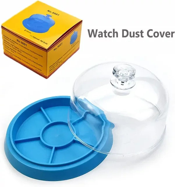 CAOWTAN Uhrwerk Reparatur Werkzeug, 6 Slots, Staub Abdeckung mit Tablett, Unisex - Bild 1