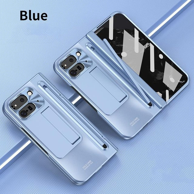 Schutzhülle für Google Pixel 10 Pro Fold und 9 Pro Fold mit S Pen Stylus, Scharnierschutz, Displayschutz und integriertem Ständer in Blau - Bild 1