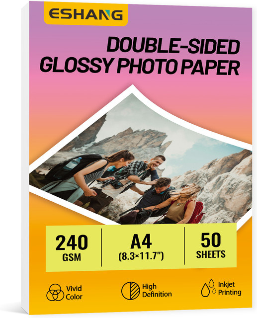 50 Blatt glänzendes A4 Fotopapier doppelseitig, 240 g/m2, weißes Tintenstrahlpapier - Bild 1