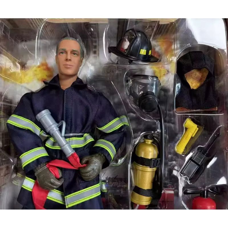 Matchbox Cross Town Heroes Actionfiguren Set Feuerwehrmann Soldat in 1/6 Skala, Multicolor, Desktop-Ornament - Bild 2