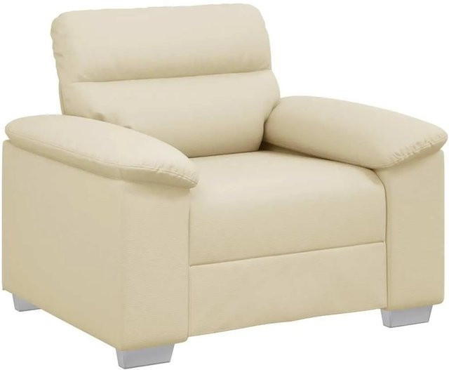 vidaXL Sessel in Creme mit Kunstleder und Armlehnen B/T/H: 100 x 81 x 84 cm - Bild 1