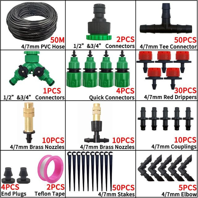 TOOLCRAFT Intelligentes Tropfbewässerungs-Set mit automatischem Vernebelungs-Sprenger und Timer in Schwarz - Bild 1