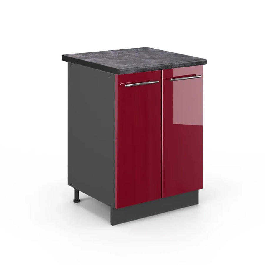 Vicco Küchenunterschrank Fame-Line in Bordeaux und Anthrazit Hochglanz mit Soft-Close-Türen, Breite: 60 cm, Höhe: 82 cm, Tiefe: 59 cm - Bild 2