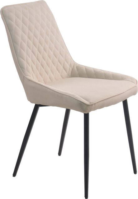 TPFLiving 2er Set Esszimmerstuhl Oliver in Beige mit Diamantsteppung aus Stoff - Bild 1