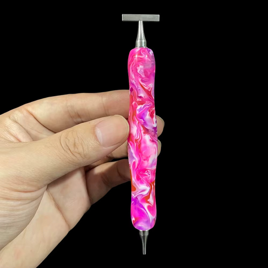 HOMFUN Diamant-Malstift als multifunktionales Stickerei-Punktbohrwerkzeug in Bunt und Gold aus Metall - Bild 3
