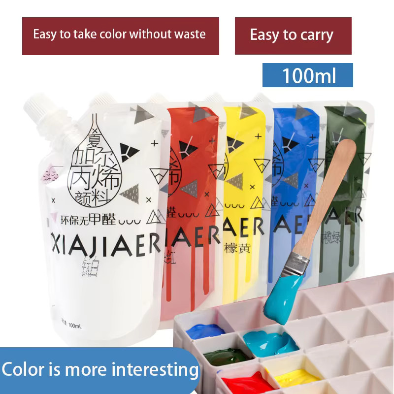 Xiajiaer Acrylfarbe Set mit 27 Farben für Kunstmalerei und Graffiti, 100 ml, Mehrfarbig - Bild 3