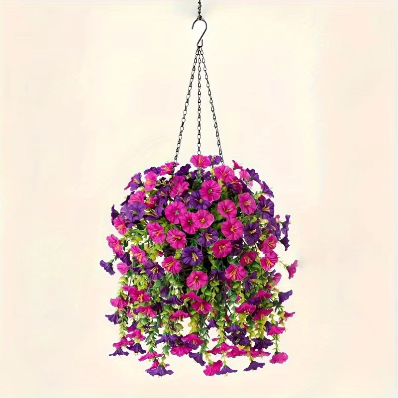 MENGHAO Künstliche Blumen Girlande in Rot und Mehrfarbig, Hängende Pflanze für Garten, Hochzeit und Wohnkultur, Höhe: 75 cm - Bild 3