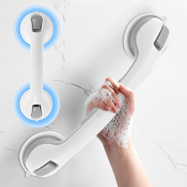 Everso Duschen Haltegriffe mit Saugnäpfen, Anti Slip Sicherheitshilfe für Badewanne und Dusche, Weiß, 2er oder 4er Set - Bild 1