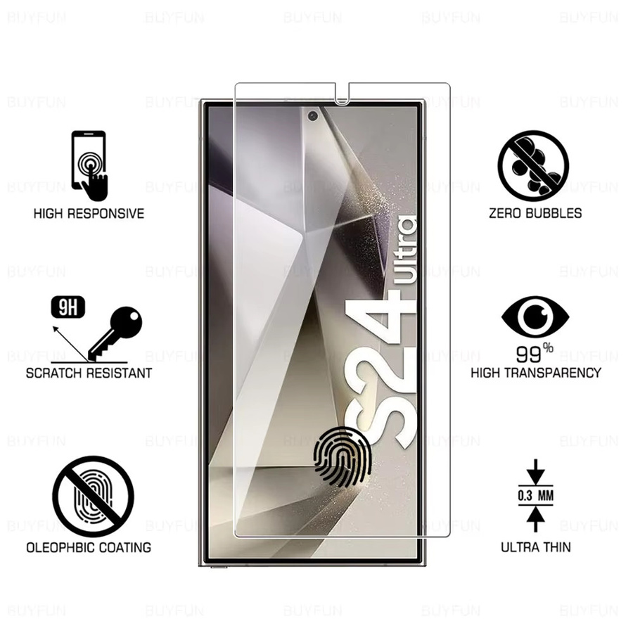 4er-Set gehärtetes Glas Displayschutzfolie für Samsung Galaxy S24 Ultra und S25 Ultra 5G, transparent - Bild 2