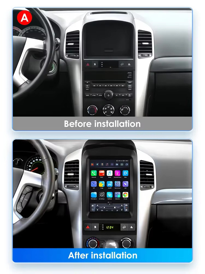 OSSURET Android 14 Autoradio für Chevrolet Captiva 2006-2012 mit 9,7 Zoll Touchscreen, GPS Navigation, Carplay und Stereo Audio in Schwarz - Bild 5