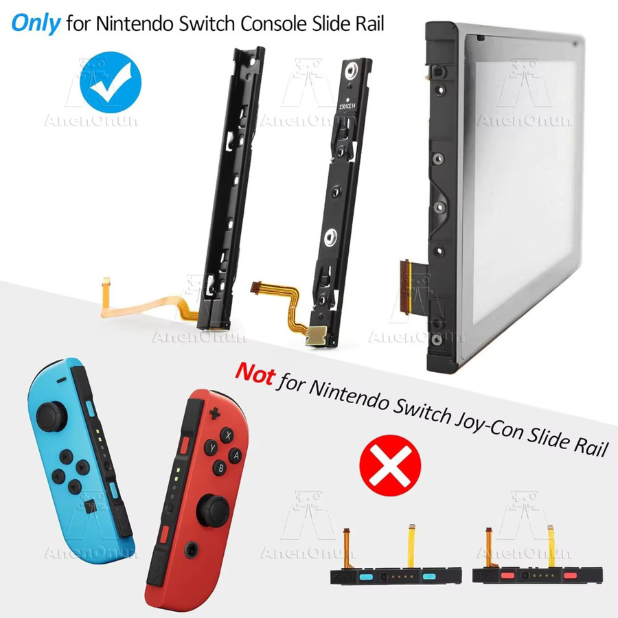 Nintendo Switch Premium Ersatzset für Konsolenschiebeschienen mit Sensor-Flexkabel in Schwarz (Links und Rechts) - Bild 5