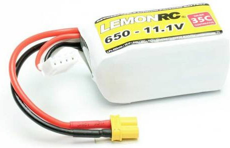 LemonRC LiPo Modellbau-Akkupack 11.1V 650 mAh 3S 35C Softcase mit XT30 Anschluss in Weiß - Bild 1