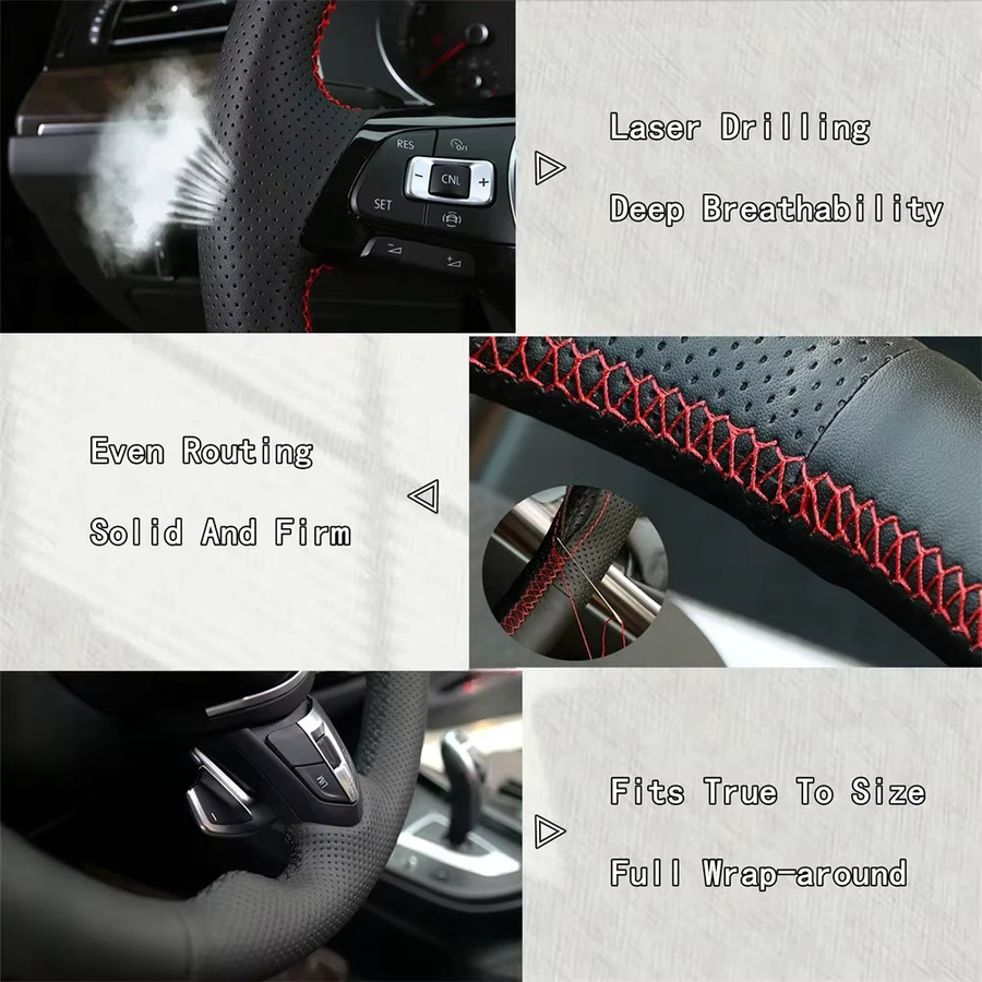DIY Lenkradabdeckung aus Carbon Faser und Leder für Honda Accord (Baujahre 2003-2007) in Schwarz - Bild 3