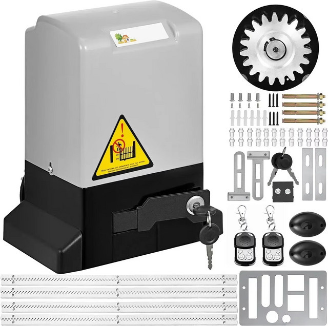 SIHAO Elektrischer Schiebetoröffner mit 4m Zahnstangen-Antrieb und 2 Schlüsseln, Schwerlast-Automatik-Toröffner für 1300LBS - Bild 1