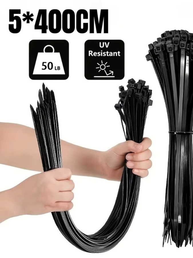 100 Stück schwarze Kabelbinder aus Kunststoff mit hoher Zugfestigkeit und UV-Beständigkeit für dein Kabelmanagement - Bild 6