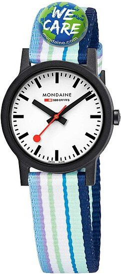 Mondaine Armbanduhr, Quarz, Edelstahl, 32 mm, Textil/NATO, Damen - Bild 1