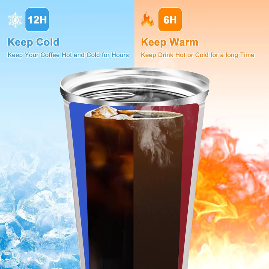Isolierte Kaffeetasse mit intelligenter Temperaturanzeige aus Edelstahl in Schwarz - Bild 2