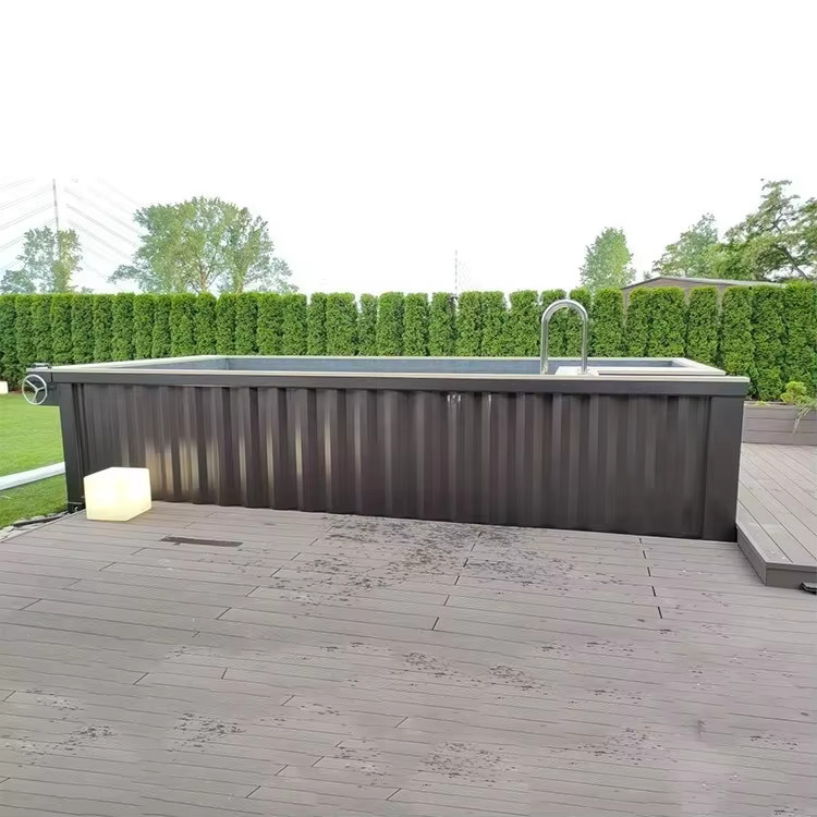 Rechteckiger 20-Fuß-Stahlbehälterpool in Grau für den Außenbereich - Bild 3