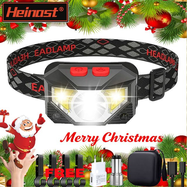 Heinast LED Stirnlampe mit COB-Leuchtmittel und Bewegungssensor in Schwarz - Bild 1