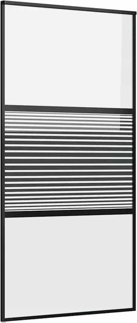 vidaXL Schiebetür modern in Schwarz aus Aluminium und Glas, B/H: 102,5 x 205 cm - Bild 1