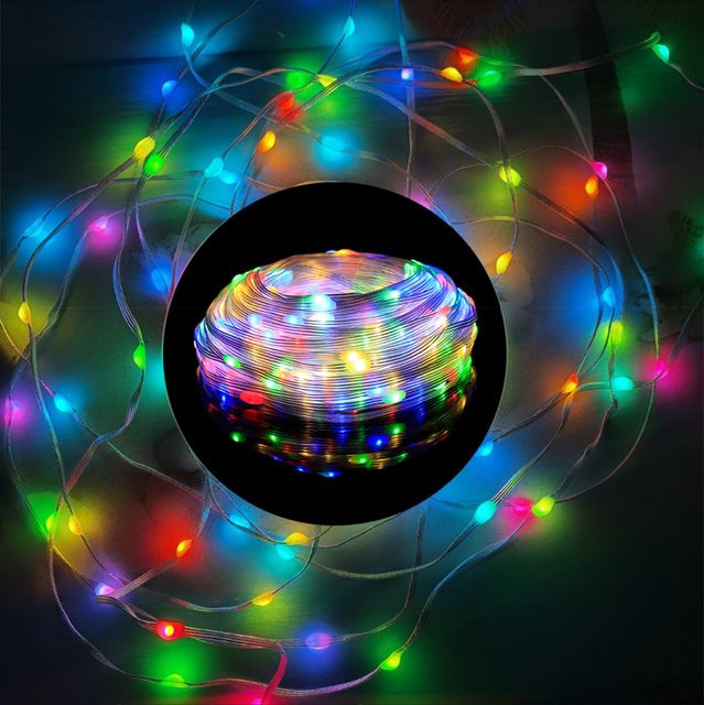 HIMOJO LED-Lichterkette aus Leder mit Fernbedienung, 10m Mehrfarbig, IP65 wetterfest für Indoor und Outdoor, ideal für Weihnachten, Festival und Party - Bild 1
