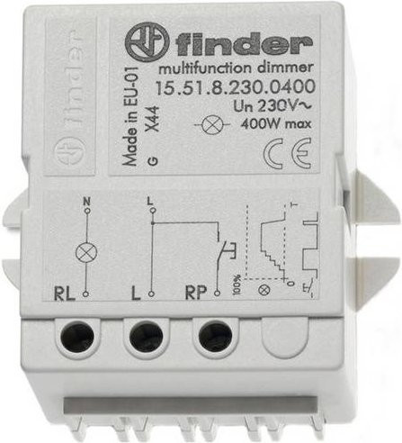 Finder Stromstoß-Schalter Auf-/Unterputz 15.51.8.230.0400 1 Schließer 230 V/AC 400W in Weiß - Bild 1