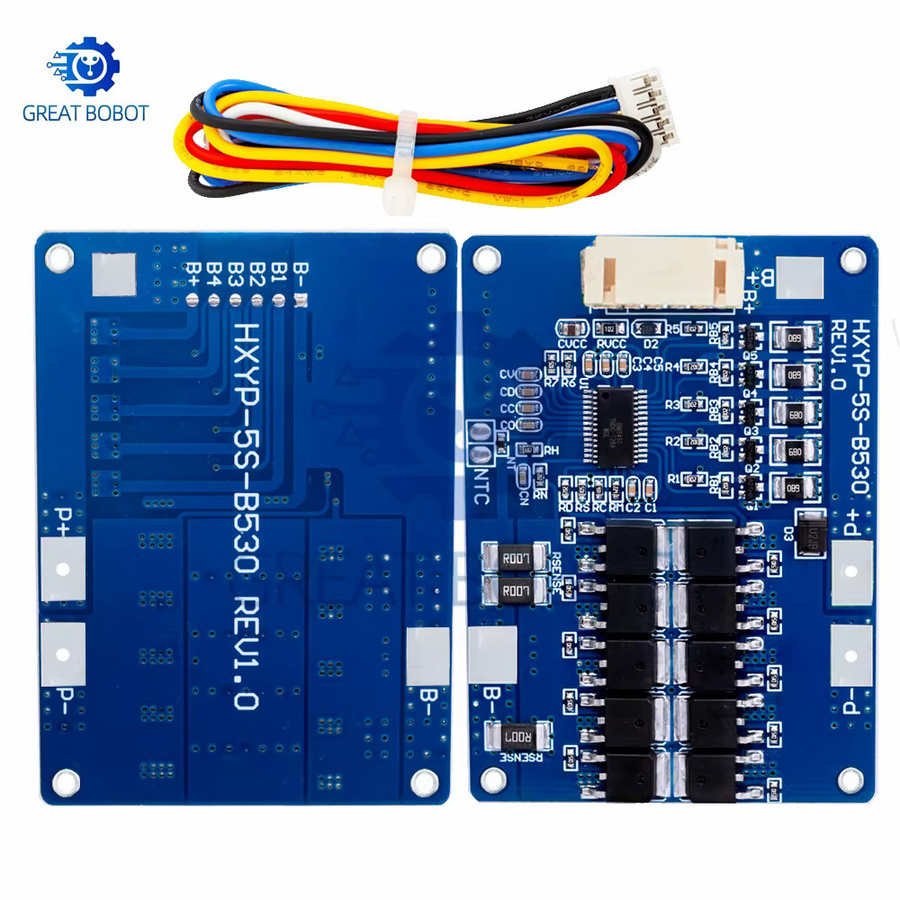 Baishundianzi BMS Lithium-Batterie Schutzmodul mit NTC-Widerstand für 5S 18V 21V 30A 45A in Blau - Bild 4