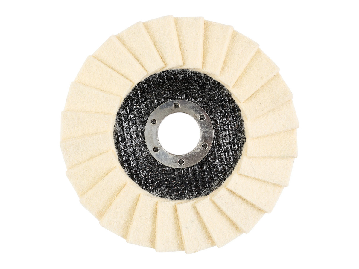Parkside Winkelschleiferzubehör 2-teiliges Polierrad aus Filz für Metall, Holz und Lack, Durchmesser: 125 mm, Farbe: Beige - Bild 2