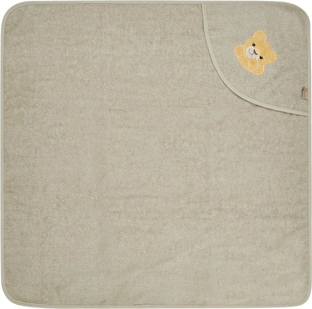 Sterntaler Kapuzenbadetuch Löwe Leo in Grau und Beige, B/H: 80 x 80 cm - Bild 1