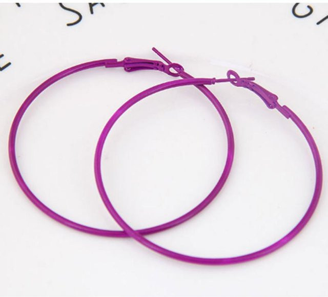 Ohrringe Metall, Fluoreszenzfarbe, violett, Damen - Bild 1