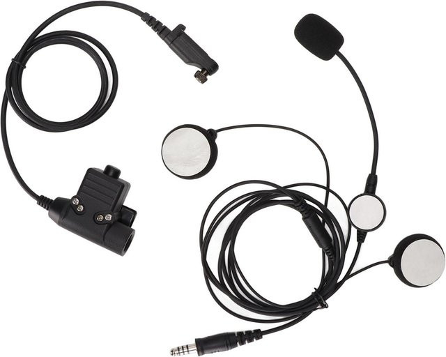 OutsideWorld Motorradhelm-Ohrhörer mit U94 PTT und Geräuschreduzierung, bilaterales In-Ear Headset mit Clip, Schwarz - Bild 1