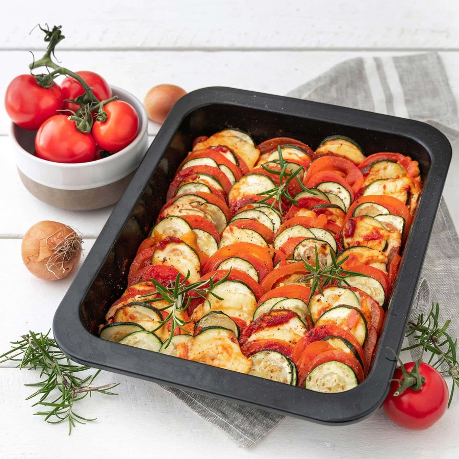 Zenker Auflaufform Special Lasagneform aus Emaille, Schwarz, B: 33 cm, T: 25 cm - Bild 2